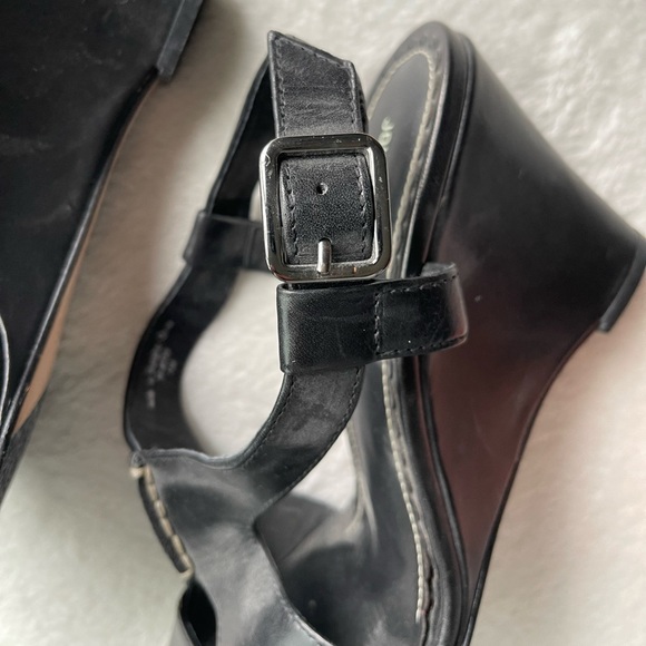 Johnston & Murphy Black Leather Wedges Size 7.5 - Picture 4 of 8
